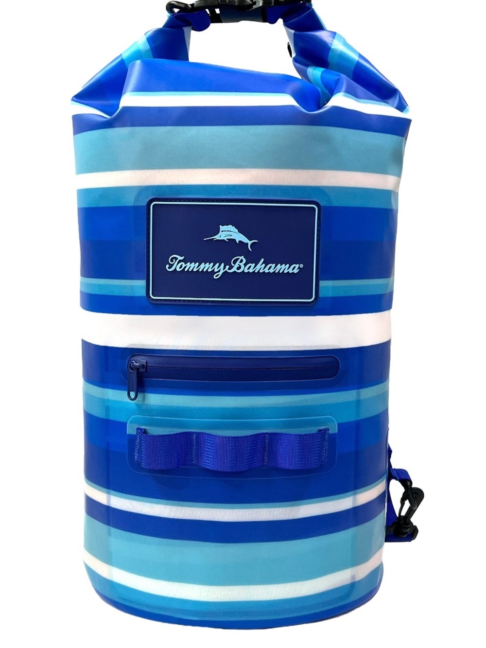 Tommy Bahama Blue White Striped Roll-Top Dry Bag